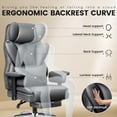 thumbnail image 3 of COOLHUT Large Executive Office Chair with Adjustable Armrests and Footrest, High Back PU Leather Computer Chair with Lumbar Support, for Big and Tall Users, for Home Office or Computer Desk Use, 3 of 8