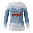 thumbnail image 3 of Chandails pour Femmes d'Hiver Imprimés T-shirt Ample Manches Longues Blouse Col Rond Hauts Décontractés Chandail à Capuchon pour Femmes en Liquidation, 3 of 3