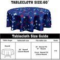 thumbnail image 2 of Patriotic 4th of July Tablecloth American Flag Round Tablecloth 60 Inch Independence Day Table Cloth for Farmhouse Kitchen Decor Polyester Blue Star Flag Table Covers for Party Outdoor Camping, 2 of 6
