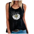 thumbnail image 1 of Pompotops Camisole Décontractée Ample à Col Rond pour Femme avec Imprimé Cœur et Tournesol, 1 of 1