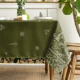 thumbnail image 4 of Spring Summer Tablecloth 60×120 Inch Rectangular, Wild Flowers Floral Moss Green Washable Seasonal Table Cover for Party Picnic Dinner Decor, 4 of 7