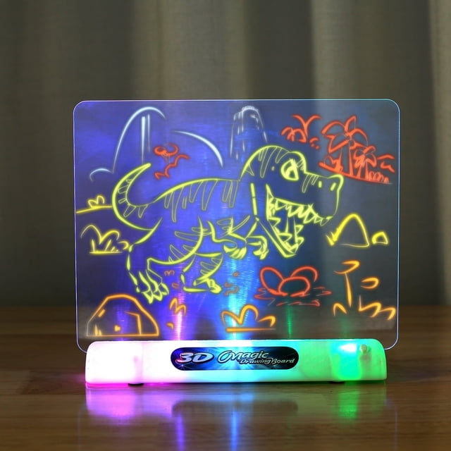 3D Magic Drawing Pad 3D Light Board Tracing and Drawing Pad Painting Kit with LED Lamp Holder Reusable 3D Magic Painting Board for 4 5 6 7 8 Years Old Kids