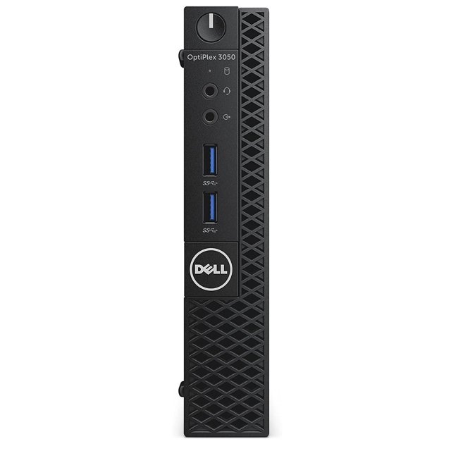Ordinateur de Bureau Dell Optiplex Intel i5-6500T 3050 micro PC, Panneau avant avec Bouton d'Alimentation, Deux ports USB 3.0, Prises pour Écouteurs et microphone, et logo Dell sur grille Noire à Motif Losange, Idéal pour Windows 10 Pro.