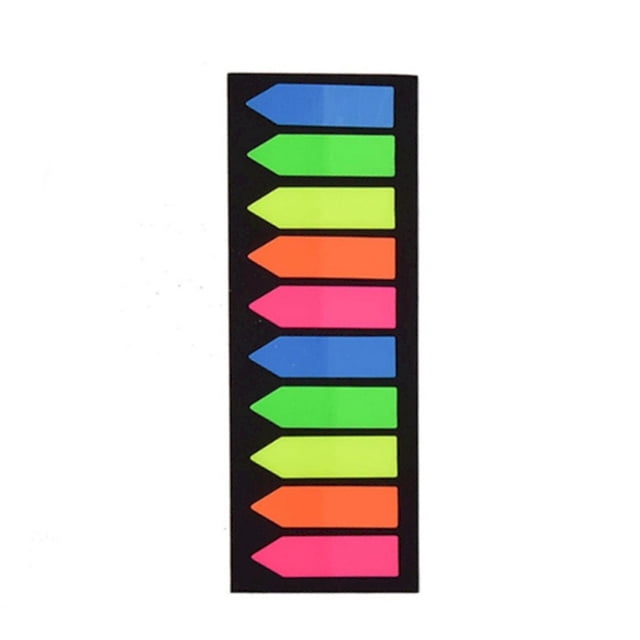 QIDESHIP Sticker Notes with 10 Arrows 12Mm44Mm10 Strips20 Sheets, Plastic Paper Note, one Sheet Contains 20 Stickers in 10 Sets Of Arrow Designs, Markers Sticky index Tabs Flag Tabs Adhesive