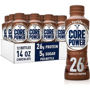 Core Power Fairlife High Protein Milk Shake, Chocolate, 14 FL Oz (12-Pack)