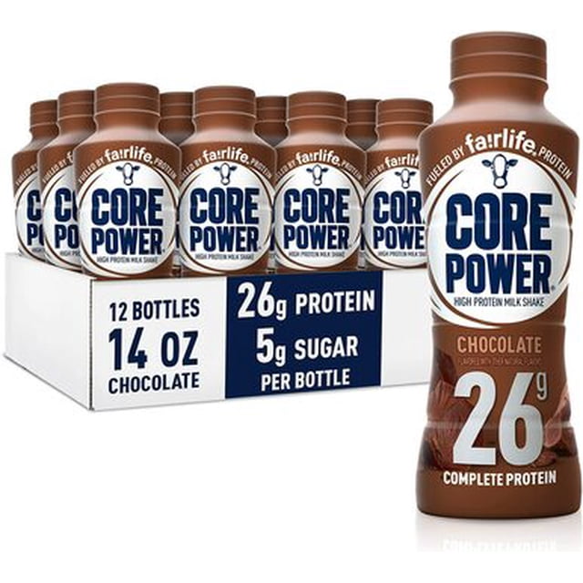 Core Power Fairlife High Protein Milk Shake, Chocolate, 14 FL Oz (12-Pack)