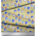 thumbnail image 3 of Soimoi Poly Georgette Fabric Spices & Tea Cup Watercolor Print Sewing Fabric Yard 42 Inch Wide, 3 of 3