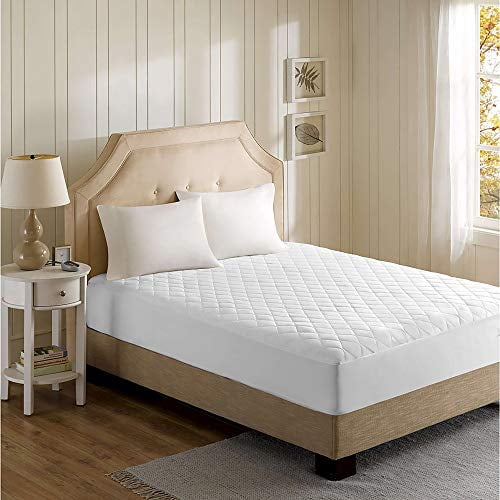 Beautyrest BR55-0672 Protège-Matelas Chauffant en Microfibre avec 3 m Scotchgard Simple TG Blanc, Très Grand