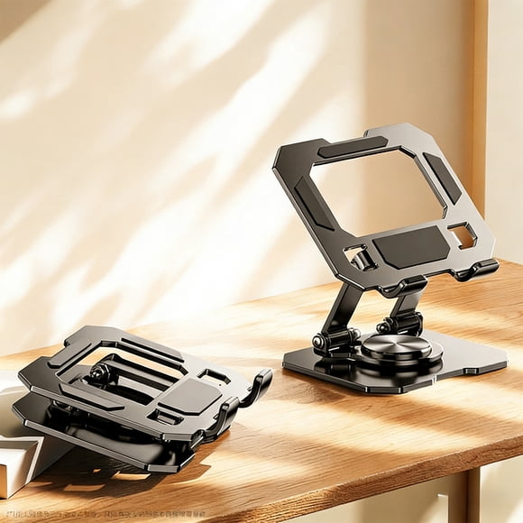 Support Rotatif pour Tablette en Métal, Support de Téléphone, Support de Bureau Pliable Réglable à 360 Degrés, Support Antidérapant Stable pour Tablettes Téléphones, Bureau Maison Travail Visualisation