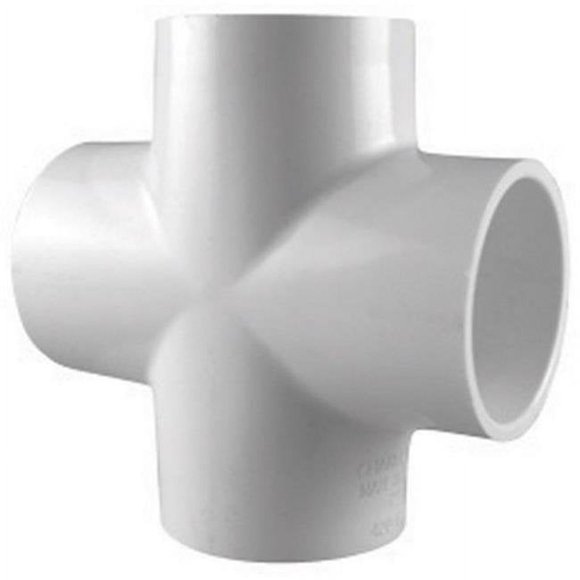 Schedule 40 PVC Pressure Cross, White, 3/4 In. - PVC 02410 0600HA