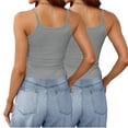 thumbnail image 4 of Timegard Camisoles 2 Pcs pour Femmes Col Rond Côtelé Sans Manches Ajusté Court Haut Décontracté Sortie Camis, 4 of 6