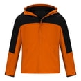 thumbnail image 3 of Pisexur Vestes pour Hommes Manteaux Confortables pour Hommes Unisexe à Capuche Manches Longues Patchwork Fermeture Éclair Coque Rigide Polaire Randonnée Manteau Orange,G, 3 of 6