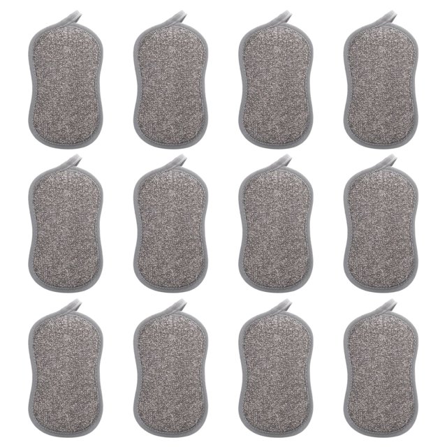 YDNGF 12 PCS Multi Purpose Sponges Kitchen Dish Sponge for Washing Dishes Non Scratch Microfiber Sponges for Cleaning Dishes Pots and Pans Rough Scrubbers Side for Non Stick
