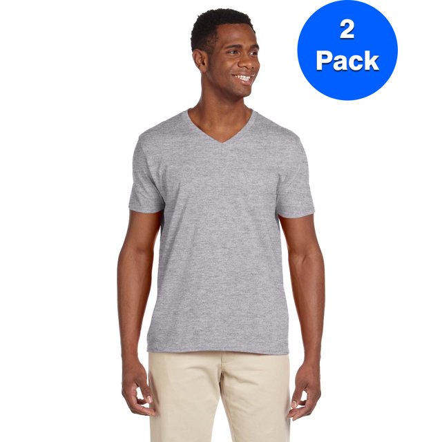 Gildan T-Shirt Col en V pour Hommes Softstyle - G64V (Lot de 2)
