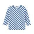 thumbnail image 3 of MeetoTime T-Shirt à Manches 3/4 Rayé Imprimé pour Enfants Col Rond Décontracté Ample Blouses pour Garçons Filles 3-12 Ans, 3 of 4