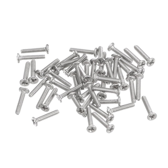Unique Bargains M1x0.25x5mm Lot de 50 Vis Plates Rondes en Métal pour Machine à Entraînement Phillips