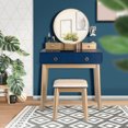 thumbnail image 3 of Costway Vanity Makeup Table Touch Screen 3 Lighting Modes Dressing Table Set Navy Blue, 3 of 10