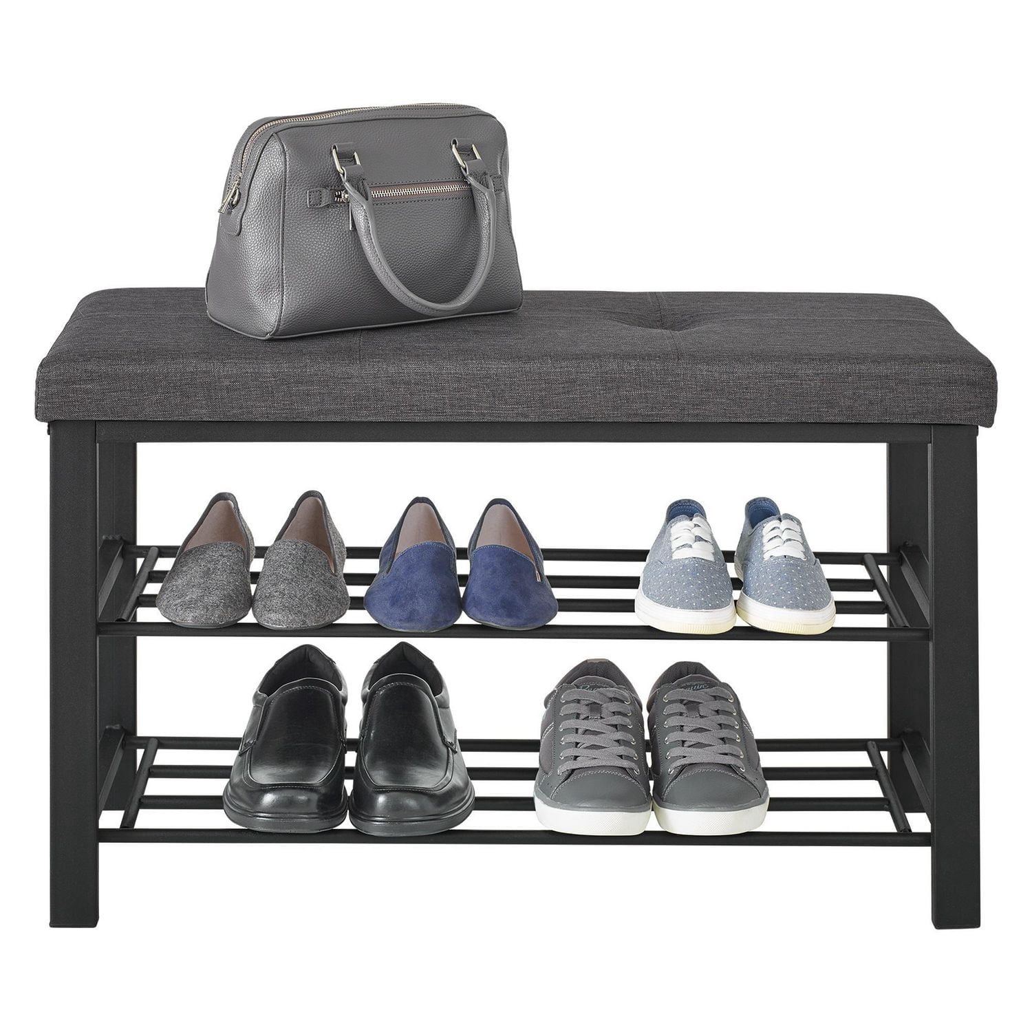 neatfreak! Banc de rangement de chaussures rembourré en tissu