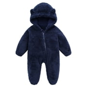 IROINID Discount Baby Bodysuit Long Sleeve Newborn Baby Fleece Footie Snowsuit Winter Bunting Onesies Cartoon Warm Hooded Romper Jumpsuit Outfits For Girls Boys,Navy