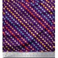 thumbnail image 1 of Soimoi Purple Poly Georgette Fabric Diagonal Arrow Printed Fabric 1 Yard 52 Inch Wide, 1 of 3
