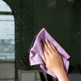 thumbnail image 4 of Puomue 6 Pack Microfiber Glass Cleaning Cloth, 16 Inch X 16 Inch, Lint Free Quickly Clean Window, Glasses, Windshields, Mirrors, and Stainless Steel, Pink, 4 of 7