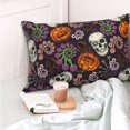 thumbnail image 4 of Cauagu Halloween With Skull Print Pillow Covers with Envelope Closure,1PC Pillow Cases Decorative Pillow Case for Bed & Couch, Pillows Not Included-14"x20", 4 of 6