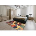 thumbnail image 4 of Ahgly Company Indoor Round Abstract Red Brown Abstract Area Rugs, 7' Round, 4 of 6