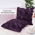 thumbnail image 3 of REGALWOVEN Decorative Throw Pillow Covers 3D Satin Rose Flower Shells Cushion Covers, 2Pcs, 16"x16" Purple, 3 of 9
