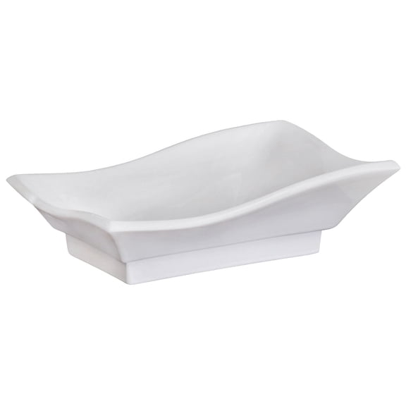 American Imaginations 19.25-in. W Above Counter White Bathroom Vessel Sink For 1 Hole Center Drilling AI-591