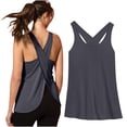 thumbnail image 2 of Dealovy Womens Yoga Tank Tops V Neck Loose Sleeveless Workout Running Gym Basic Tunic Tops, 2 of 4
