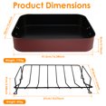 thumbnail image 3 of Wekvgz Roasting Pan with Rack Carbon Steel Turkey Roaster Pan with Handle Nonstick Roasting Tins Temperature Resistant Roasting Tray Chicken Roaster Pan with Handle for Turkey Chicken, 3 of 10