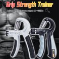 thumbnail image 3 of FlyFlise Grip Strength Trainer Adjustable 11-132 Lbs Wrist Forearm Finger Grip Workout Home Gym Exercise Portable Hand Grip with Counter Gray, 3 of 8