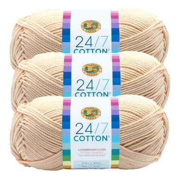 Lion Brand 24/7 Cotton® Yarn #4 Medium/Worsted Cotton Yarn 100g/170m 3-Pack