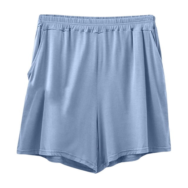 AherBiu Shorts Grande Taille pour Femmes, Pyjama Taille Haute, Shorts à Jambes Larges, Bas de Pyjama Confortables et Doux, Shorts