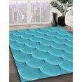 thumbnail image 3 of Ahgly Company Tapis d'Intérieur Lavable en Machine Carré Transitionnel Turquoise Foncé Vert, 7 Pieds Carré, 3 of 7