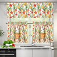 thumbnail image 2 of Tulip Flower and Rabbit Kitchen Curtain and Valance Set 3 Piece Blackout Kitchen Window Curtain Happy Easter Day Curtain Tiers and Valance,Size S, 2 of 4