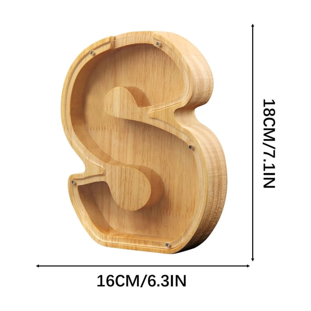 Boîte de Rangement en Bois pour Lettres Anglaises, Verre Transparent