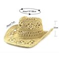 thumbnail image 2 of Simplicité Nouveau Style Western Chapeau de Paille Cowboy Classique Percé, 2 of 5
