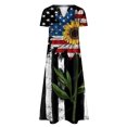 thumbnail image 4 of Robe d'Été pour Femmes 2024 Mode Grande Taille Ample Décontractée à Col en V Fête de l'Indépendance Imprimée à Manches Courtes Robes Rabais de 50 % Liquidation!, 4 of 5