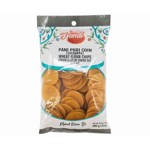 Handi Pani Puri Coin - 1ct - 200g - Instant Crispy Puri for Authentic Chaat (1ct)