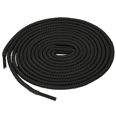 INSPIRE CHIC Unisex Thick Solid Color Round Shoelaces for Leather Boots Black 80 cm/31.5"