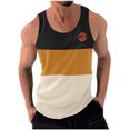 thumbnail image 2 of Tank Top for Men, Men Casual Fashion Patchwork Print Pullover Round Neck Sports Tank Tops, 2 of 6
