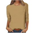thumbnail image 1 of Birdeem Blouse pour Femmes Mode Féminine T-Shirt Uni Manches 3/4 Blouse Col Rond Hauts Décontractés, 1 of 12