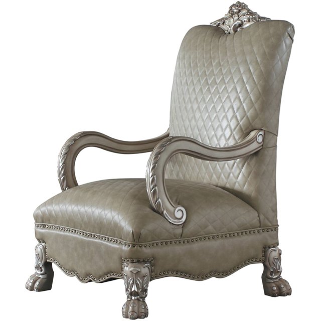 ACME Chaise d'Appoint Dresden en Blanc Os Vintage et PU