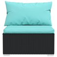 thumbnail image 3 of vidaXL 6 Piece Garden Lounge Set with Cushions Poly Rattan Black, 3 of 4