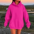 thumbnail image 1 of IMENGL Oversized Winter cotton hooded pullover sweatshirt, Pink XL, Size M-5XL, 1 of 5