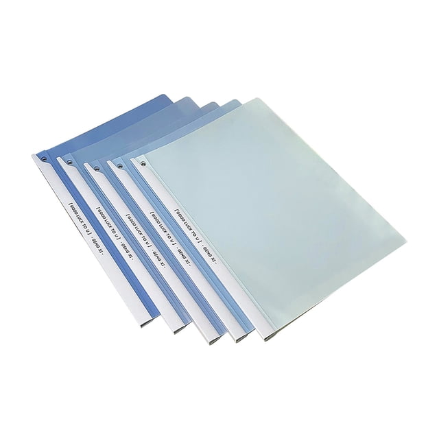 WHEANG 5Pack A4 Clear Front Report Covers Plastic Presentation Folders Resume Portfolio Folder Paper Swivel Sliding Bar File Folder for Presentation Document and School Use One Size Multi-Color