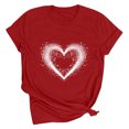 thumbnail image 1 of Meichang Chandails de la Saint-Valentin pour Femmes, T-Shirts Graphiques Mignons avec Cœur d'Amour, T-Shirts Décontractés à Manches Courtes, Hauts Tee à Col Rond, Coupe Ample, Chemisiers de la Saint-Valentin, 1 of 2