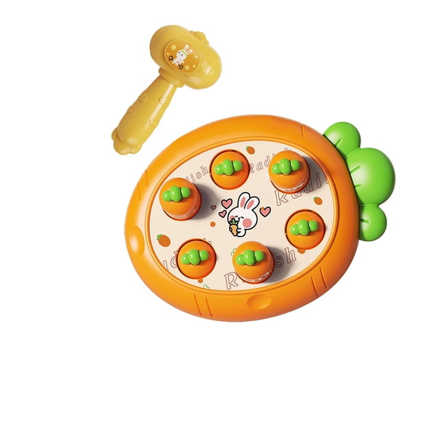 W-548 Yellow Boy Girl Children Knocking Toy Design Rabbit Whack A Mole Hand Eye Coordination Game Playtime Fun