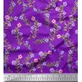 thumbnail image 1 of Soimoi Modal Satin Fabric Dot,Leaves & Floral Printed Craft Fabric by The Yard 42 Inch Wide, 1 of 3